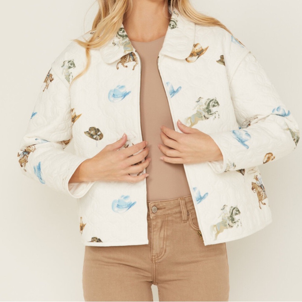 Women's Cream Western Quilted Jacket NWT